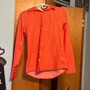 Lands End Polka Dot Button Up